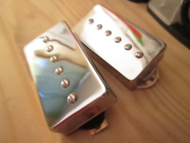 Guitar Madness P-94 Style Humbucker sized P-90 Pickups Chrome Covered (Alnico II) image 1