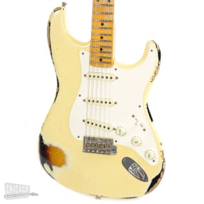 Fender Custom Shop 1957 Stratocaster Heavy Relic Aged Vintage White Over 2-Color Sunburst (Serial #82425) image 2