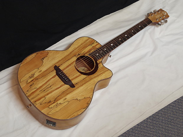 Luna Woodland Spalted Maple Acoustic-Electric Guitar Natural image 2