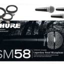 Shure SM58 Cardiod Dynamic Vocal Microphone & 20' XLR Cable Bundle - 3 Pack 2020