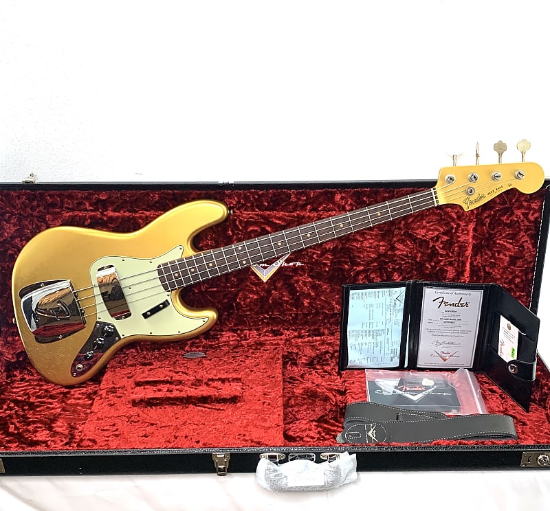 Fender Fender Custom Shop '63 Jazz Bass Journeyman - Aged Aztec Gold w/ Matched Headstock image 1