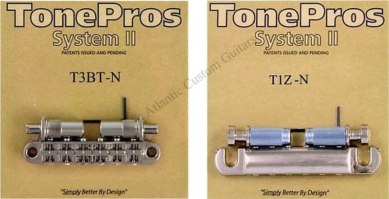 TonePros METRIC Pre-Notched Tuneomatic Bridge & Tailpiece Set New Nickel image 1