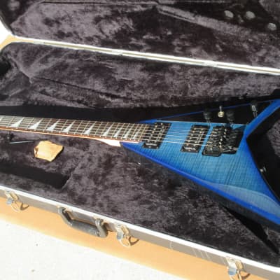 Jackson Randy Rhoads Flying V Blue Burst Flametop Guitar