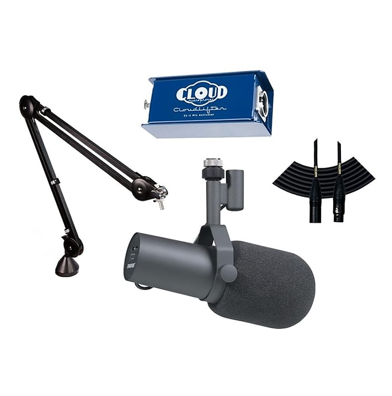 Shure SM7B Microphone Kit with Cloudlifter, Mic Stand, and Mic