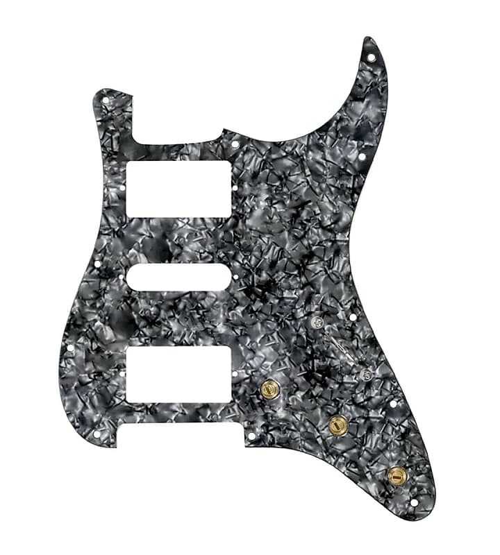 920D 5 Way Pre-Wired HSH Strat Pickguard w/ Blender Pot - Black Pearl image 1
