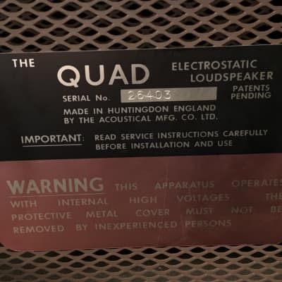 Quad ESL-57 Electrostatic Loudspeakers 2x2 Configuration (Pair) image 8