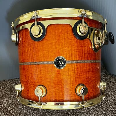 DW 25TH anniversary Anniversary Amber Lacquer Over Flame Maple 5 Piece w/snare W/MAY mic system image 21