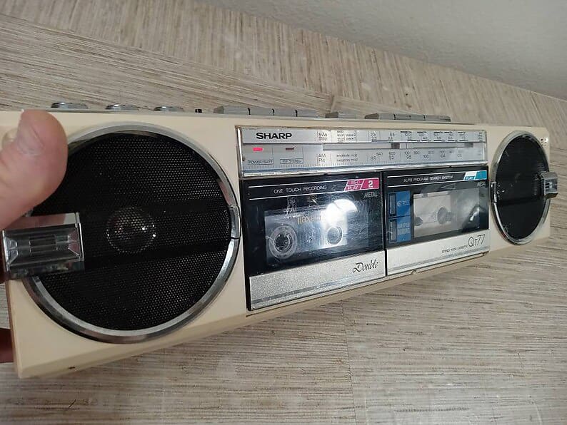 Sharp QT-77 Portable Cassette Tape Player 80s Vintage Japan