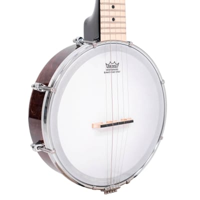 Gold Tone Plucky/L Folkternative Design Maple Neck Traveler Mini Banjo with Gig Bag For Left Handed Players image 3