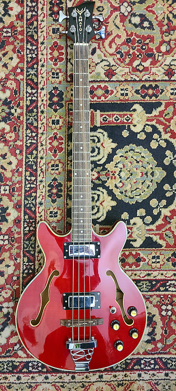 Yamato Semi-acoustic bass 1970-1990 - Slightly flamed Red image 1