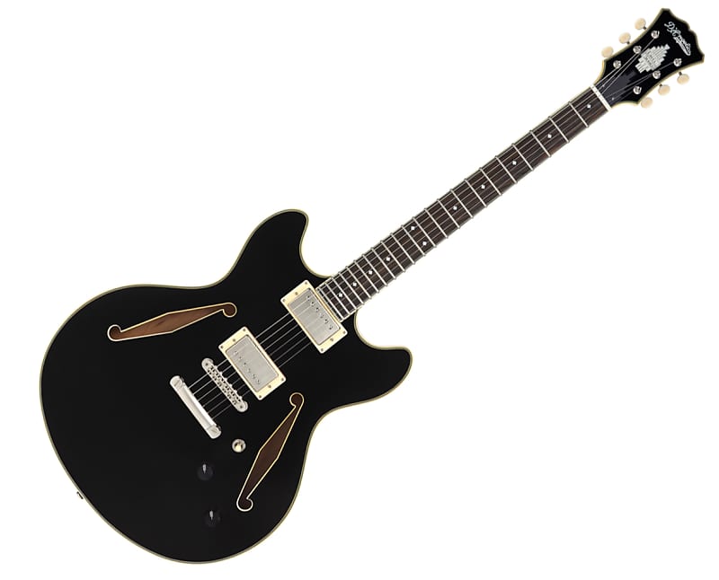 D'Angelico Excel DC Tour Electric Guitar - Solid Black image 1