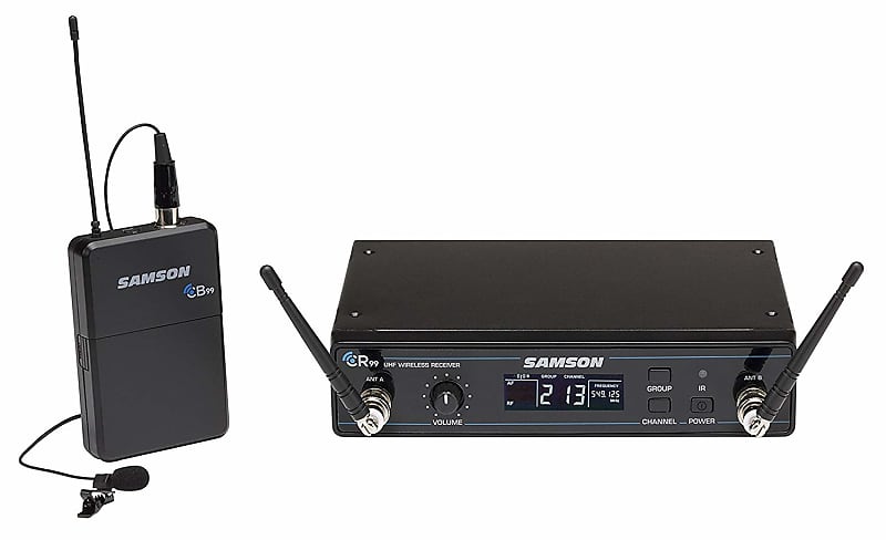 Samson Concert 99 Frequency-Agile UHF Wireless Lavalier Mic Presentation System - D Band (542–566 MHz) image 1