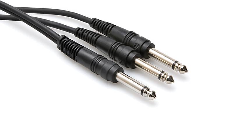 Hosa CYP-105 Y Cable 1/4"" TS to 1/4"" TS 5ft image 1