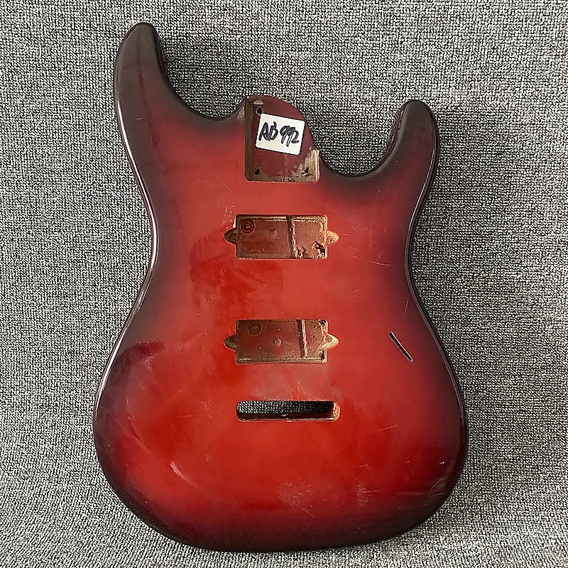 Solid Basswood Red Burst HH Guitar Body Reverb