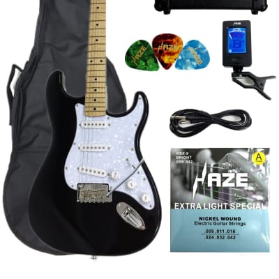 Kapok KA-ST/BK Electric Guitar, Amp, Accessories Pack image 1