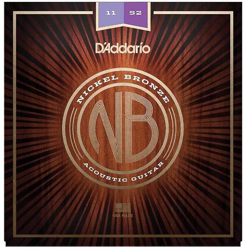 D'Addario Nickel Bronze 11-52 Custom Light Set Acoustic Guitar Strings NB1152 image 1