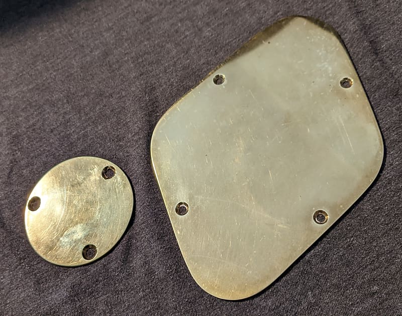 Gibson Epiphone Les Paul Solid Brass Control Plates image 1