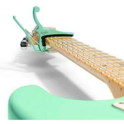 Electric Guitar Capo By Fender/Kyser, 'Quick Change' , Surf Green KGEFSGA image 8