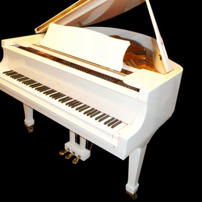 Snow white Wurlitzer 4'11 baby grand piano image 1