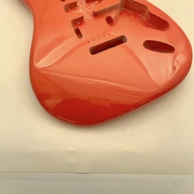 4lbs BloomDoom Nitro Lacquer Aged Relic Orangey Fiesta Red HSH S-Style Vintage Custom Guitar Body image 2