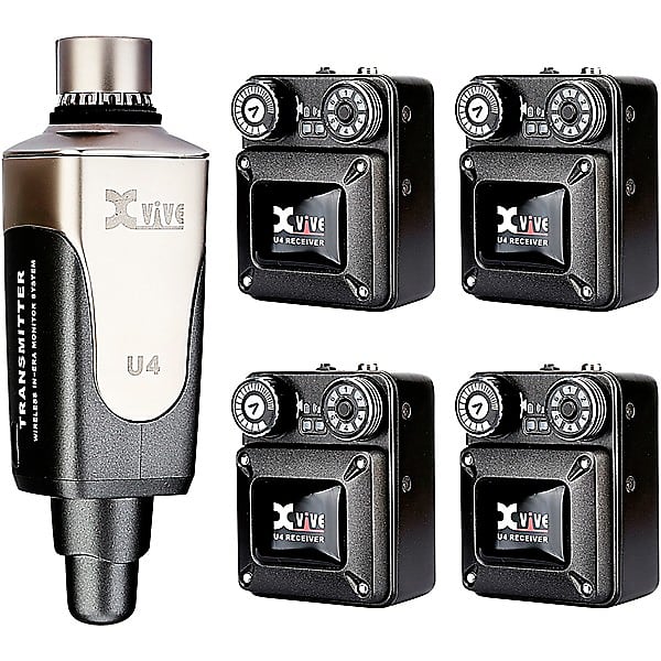 Xvive U4 In-Ear Wireless Monitor System With Transmitter and 4 Receivers 2025 - Black image 1