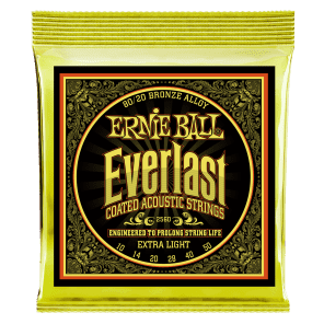 Ernie Ball 2560 Everlast 80/20 Bronze Extra Light Coated Acoustic Guitar Strings (10-50)