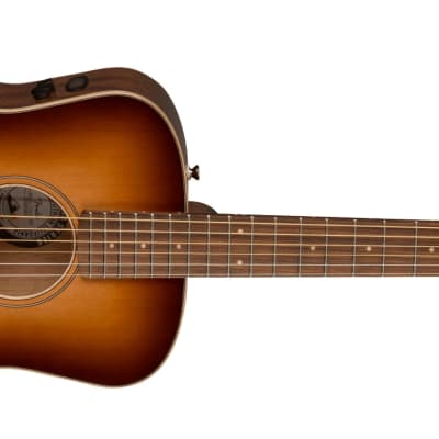 Fender Malibu Classic, all solid Electric acoustic guitar, Aged Cognac Burst image 7