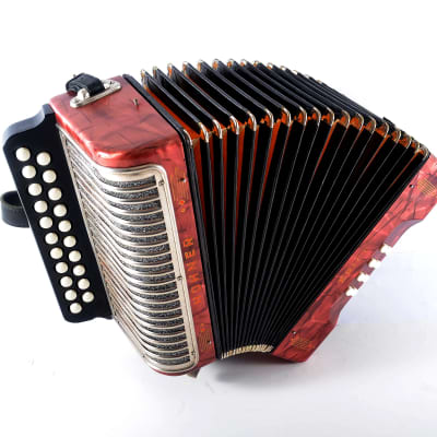 German Made Vintage Top Diatonic Button Accordion Hohner Erica C/F - 8 Bass ~ Squeezebox image 13