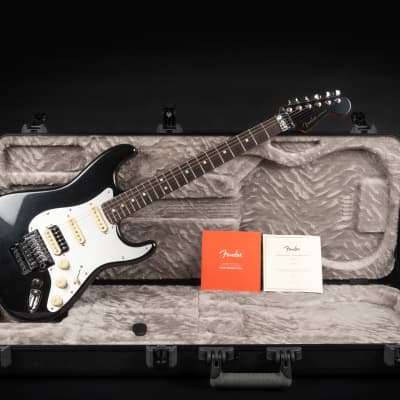 2021 Fender American Ultra Luxe Stratocaster RW Floyd Rose HSS - Mystic Black | USA Matching Headstock | COA OHSC image 2