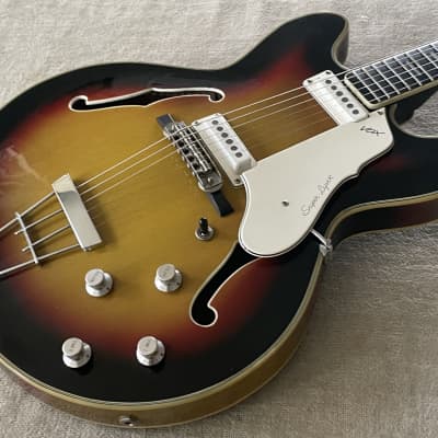 1966 Vox Super Lynx Sunburst Hollowbody Electric Guitar + OHSC Case Made in Italy image 9