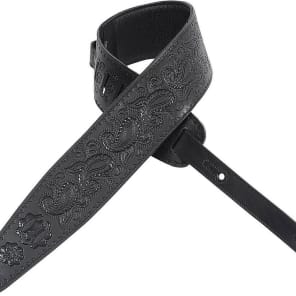 Levy's PM44T03-BRG Tooled Leather Guitar Strap with Paisley Pattern