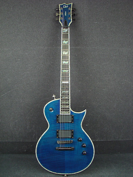 ESP LTD EC 1000 Deluxe Blue Flame Top Single Cutaway Electric Guitar W Case
