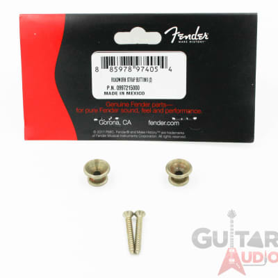 Genuine Fender Road Worn/Relic Aged Strat/Tele Strap Buttons Set/Pair image 3