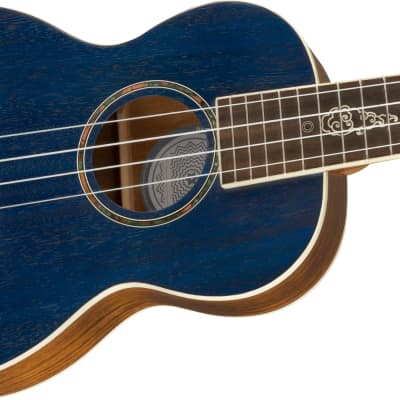 Fender Dhani Harrison Acoustic Electric Ukulele Walnut Fingerboard, Sapphire Blue image 14