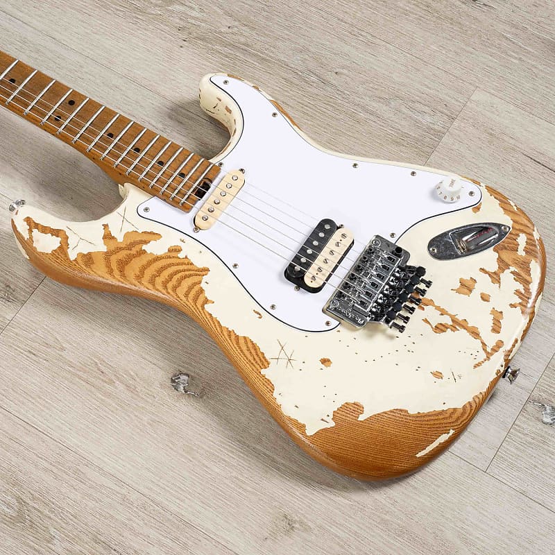 Charvel Henrik Danhage Pro-Mod So-Cal Style 1 HS FR M Guitar, White Relic image 1