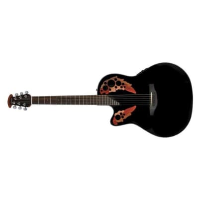 Ovation Celebrity Elite CE44l-5 Electric Acoustic Guitar Mid Cutaway Left-Handed Model Black image 3