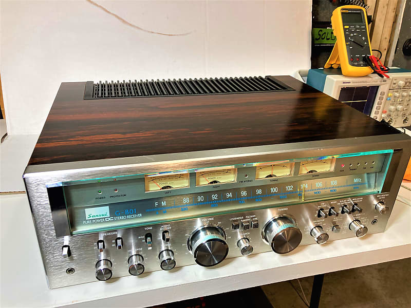 Vintage Sansui Receiver G801 1979-1980 wood silver See Demo | Reverb