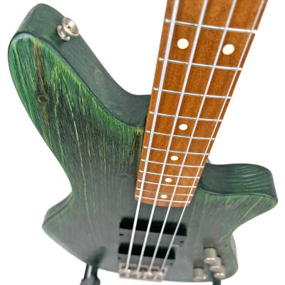 Offbeat Guitars "Jacqueline" aka "Jax" 32" Medium Scale Bass in Emerald City Eclipse with Active EMG Pickups image 8
