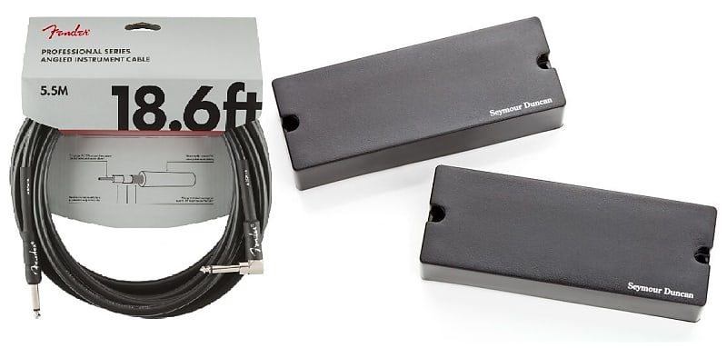 Seymour Duncan AHB-1s 8 String Blackouts Phase II Soap Bar Guitar Pickup Set ( FENDER 18FT CABLE ) image 1
