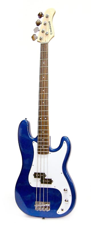 Crestwood Bass Guitar 4 String Metallic Blue P-Style image 1