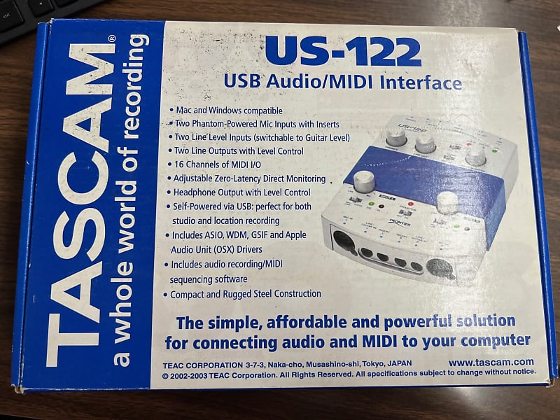 Used in Box Tascam US122 USB Audio/MIDI Interface NEW Reverb