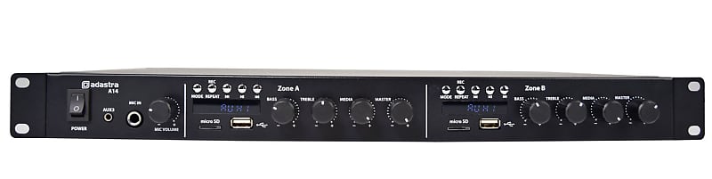 Adastra A14 Dual Stereo Amp 1U 4 x100W image 1