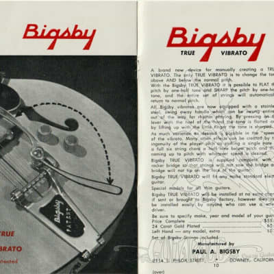 Bigsby 1960s catalog, made in USA image 3