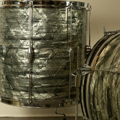 1960s Camco "Tuxedo" Sky Blue Pearl Drum Set image 11