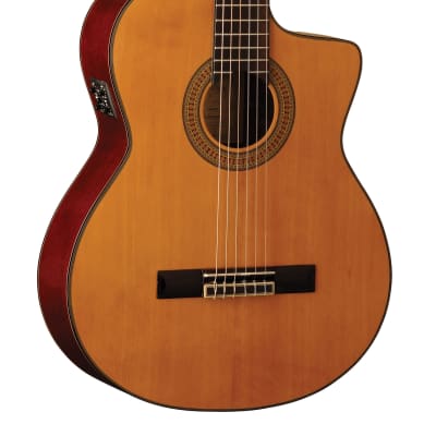 Washburn Classical C64SCE Solid Spruce / Mahogany Cutaway Acoustic Electric Nat image 2