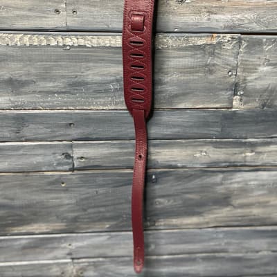 PRS Paul Reed Smith Embroidered Birds Premium Leather Strap - Burgandy image 4
