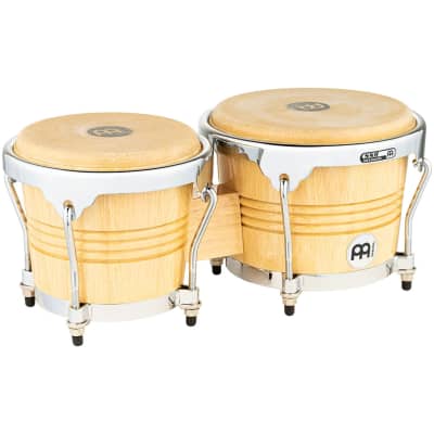 Meinl WB200NT-CH Wood Bongos in Natural in Chrome Hardware image 2