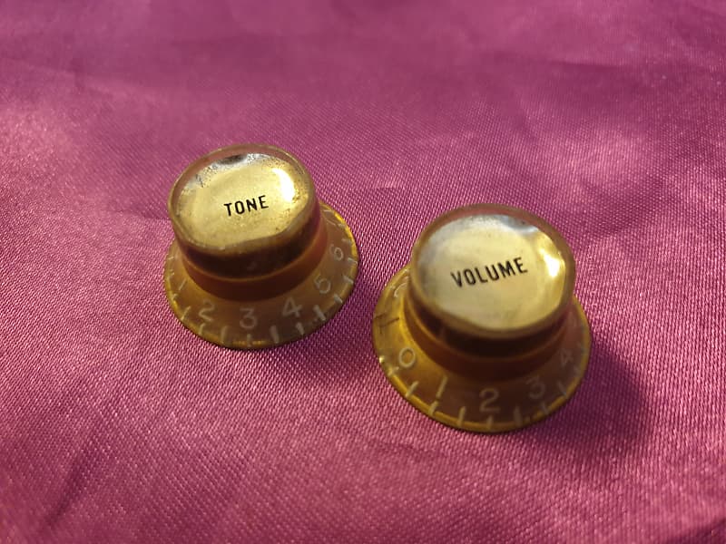 Gibson Reflector Knobs Vintage 1970s - Gold | Reverb