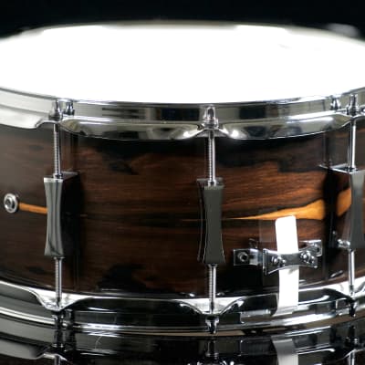 Pork Pie Percussion 6.5" x 14" 10-Ply Maple Snare Drum in Ziricote Gloss Finish image 2