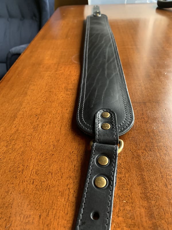 Pinegrove Leather Guitar Strap Black Genuine Leather Reverb 7275